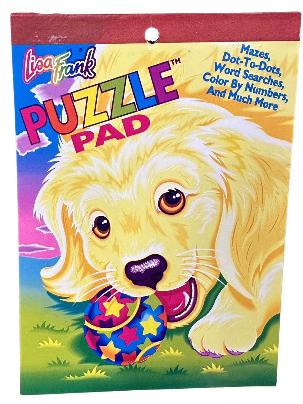 Vintage 90’s Lisa Frank Casey Pup Golden Retriever Puzzle Pad Mazes Word Search